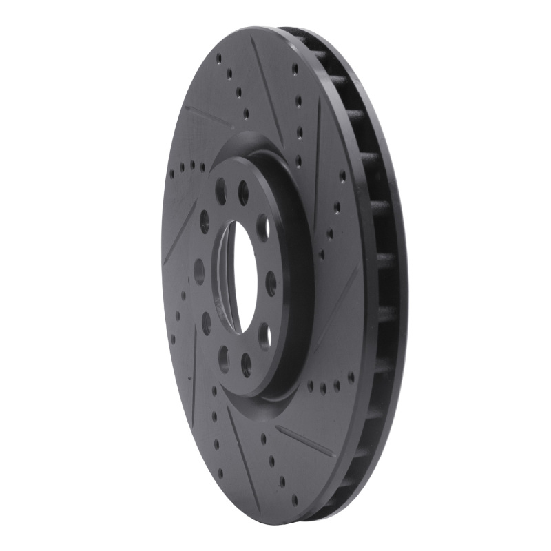 Chrysler 200 Brake Rotor (1) - Front Right - R1 Concepts - Drilled & Slotted - Black - `13-`23